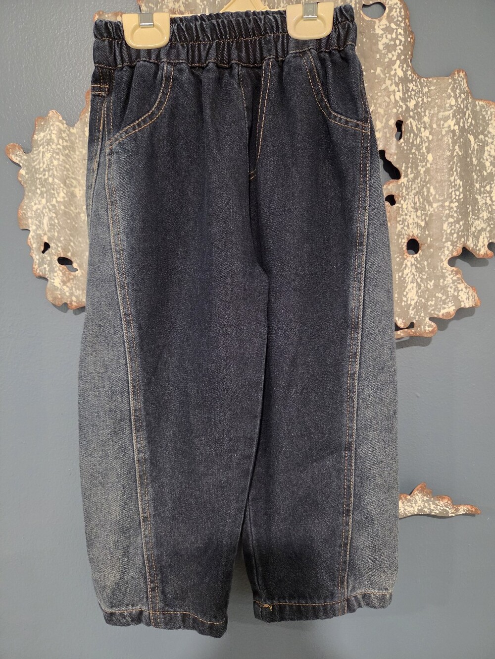 Drew Jeans with Leather Logo Patch - Dark Wash